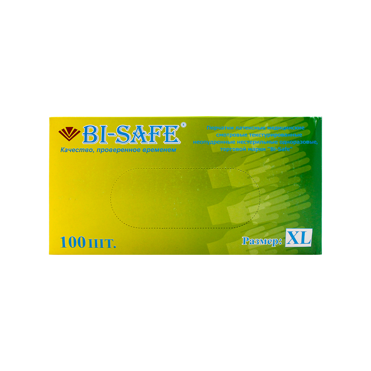 Перчатки медицинские латексные неопудренные BI-SAFE белые XL