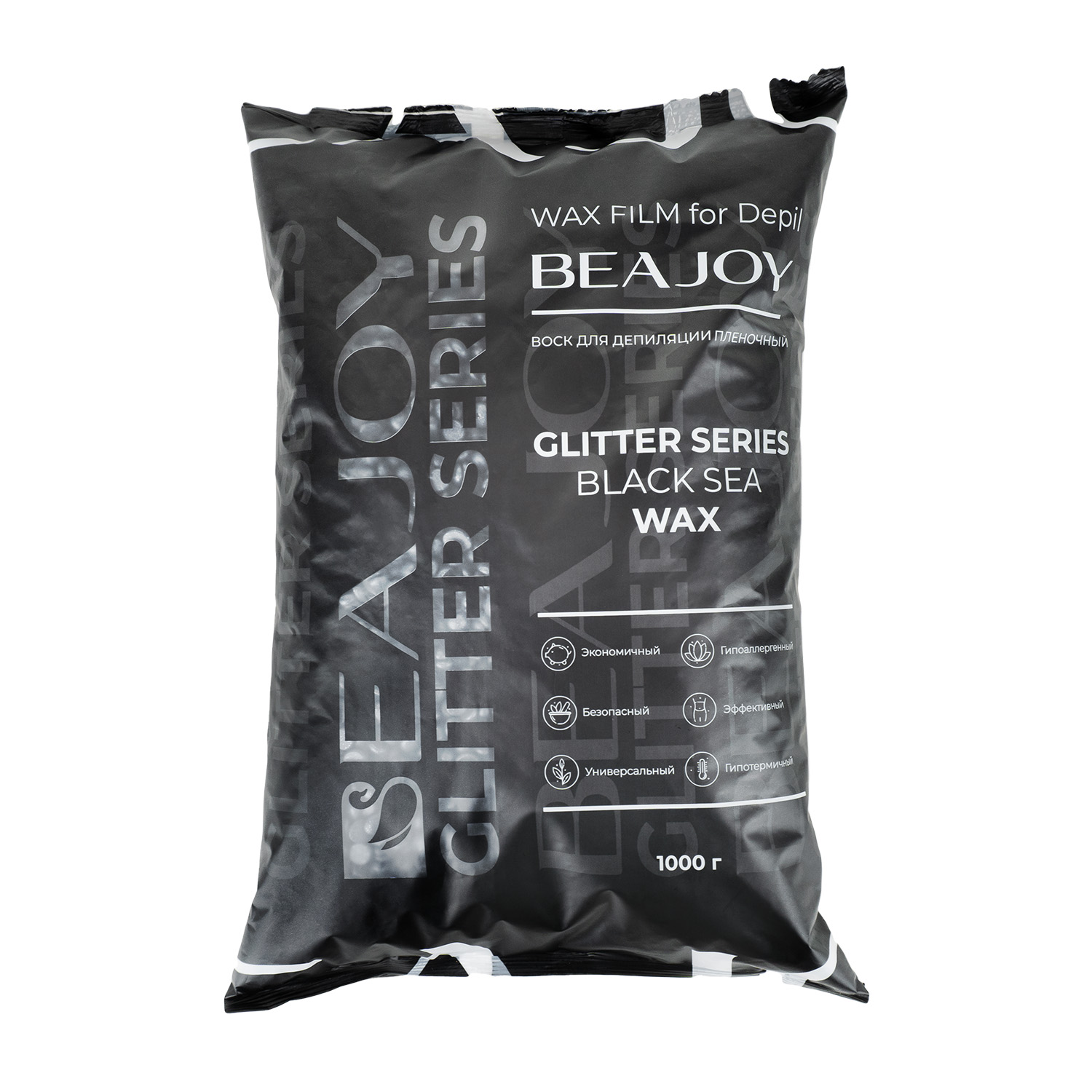Воск для депиляции пленочный Beajoy Glitter Black Sea, 1000 гр